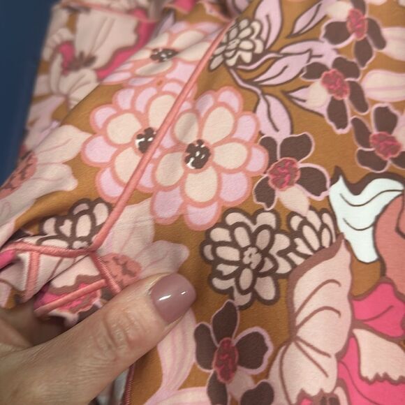 Offline by Aerie High Waisted Crossover Leggings Pink Floral Print Size M - Picture 3 of 6